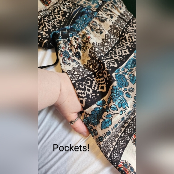 American Rag XL Boho Style Paisley Three-Quarter Sleeve Dress with Pockets - Picture 4 of 8